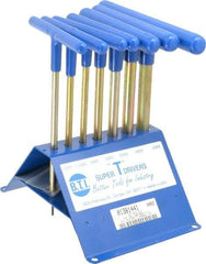 Made in USA - 7 Piece T-Handle Hex Key Set - Hex Range 2 to 8mm, 7" OAL, Chromalloy Steel - A1 Tooling