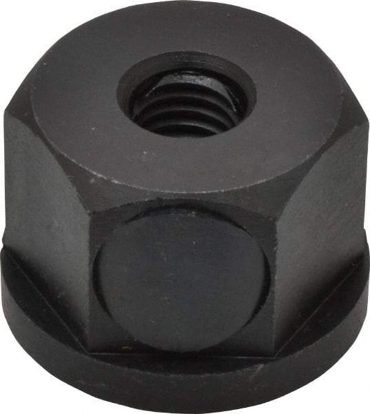 Morton Machine Works - 1/2-13, 1-5/8" Flange Diam, 1-1/8" High, 1-5/8" Across Flats, Button Thread Collar Nut - Grade Carbon Steel Steel, Black Oxide Finish, 1/4" Flange Height, TCMAI - A1 Tooling