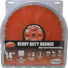 Core Cut - 14" Diam, 1" Arbor Hole Diam, Wet & Dry Cut Saw Blade - Diamond-Tipped, Standard Round Arbor - A1 Tooling