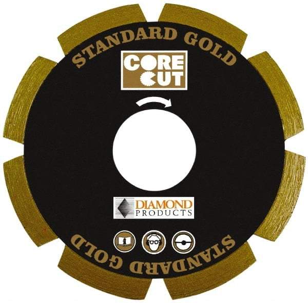 Core Cut - 5-1/2" Diam, 20mm Arbor Hole Diam, Wet & Dry Cut Saw Blade - Diamond-Tipped, Standard Round Arbor - A1 Tooling