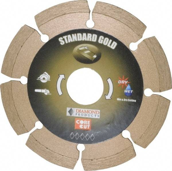 Core Cut - 4" Diam, 20mm Arbor Hole Diam, Wet & Dry Cut Saw Blade - Diamond-Tipped, Standard Round Arbor - A1 Tooling