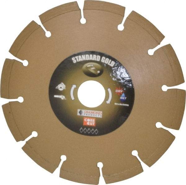 Core Cut - 6" Diam, 20mm Arbor Hole Diam, Wet & Dry Cut Saw Blade - Diamond-Tipped, Standard Round Arbor - A1 Tooling