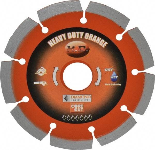 Core Cut - 4-1/2" Diam, 20mm Arbor Hole Diam, Wet & Dry Cut Saw Blade - Diamond-Tipped, Standard Round Arbor - A1 Tooling