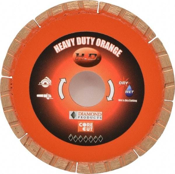 Core Cut - 4" Diam, 20mm Arbor Hole Diam, Wet & Dry Cut Saw Blade - Diamond-Tipped, Standard Round Arbor - A1 Tooling