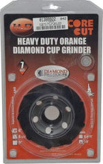 Core Cut - 4" Diam, 7/8" Hole Size, 3/16" Overall Thickness, Spiral Cup Tool & Cutter Grinding Wheel - Diamond, 15,000 RPM - A1 Tooling