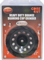 Core Cut - 7" Diam, 3/16" Overall Thickness, Spiral Cup Tool & Cutter Grinding Wheel - Diamond, 8,725 RPM - A1 Tooling