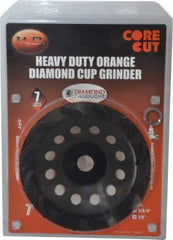 Core Cut - 7" Diam, 7/8" Hole Size, 3/16" Overall Thickness, Spiral Cup Tool & Cutter Grinding Wheel - Diamond, 8,725 RPM - A1 Tooling