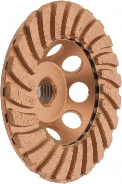 Core Cut - 4" Diam, 3/16" Overall Thickness, Spiral Cup Tool & Cutter Grinding Wheel - Coarse Grade, Diamond, 15,000 RPM - A1 Tooling