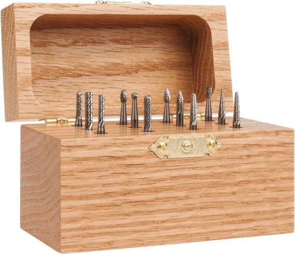 SGS Pro - 12 Piece, 1/8" Shank Burr Set - Tungsten Carbide - A1 Tooling