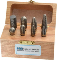 SGS Pro - 8 Piece, 1/4" Shank Burr Set - Tungsten Carbide - A1 Tooling