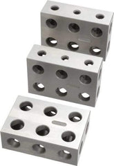 SPI - 0.0001 Squareness Per Inch, Hardened Steel, 1-2-3 Block Setup Block - 0.0002 Inch Overall Tolerance, 5/16 - 18 Inch Tapped Hole Size, 55-60 Rc Hardness, Sold As Matched Set of 3 - A1 Tooling