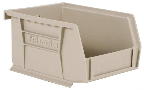 Akro-Mils - 10 Lb. Load Capacity, 7-3/8" Deep, Gray Polymer Hopper Stacking Bin - 3" High x 4-1/8" Wide x 7-3/8" Long - A1 Tooling