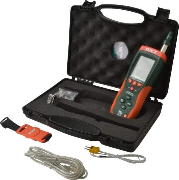 Extech - 14 to 140°F, 0 to 100% Humidity Range, Psychrometer - 2% Relative Humidity Accuracy, 0.1° Resolution - A1 Tooling