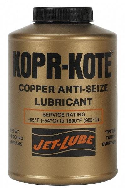 Jet-Lube - 12 oz Aerosol High Temperature Anti-Seize Lubricant - Copper/Graphite, -65 to 1,800°F, Copper/Bronze, Water Resistant - A1 Tooling