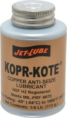 Jet-Lube - 0.25 Lb Can High Temperature Anti-Seize Lubricant - Copper/Graphite, -65 to 1,800°F, Copper/Bronze, Food Grade, Water Resistant - A1 Tooling