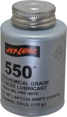 Jet-Lube - 0.25 Lb Can Extreme Pressure Anti-Seize Lubricant - Molybdenum Disulfide, -65 to 2,400°F, Steel Blue, Water Resistant - A1 Tooling