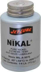 Jet-Lube - 0.25 Lb Can High Temperature Anti-Seize Lubricant - Nickel, -65 to 2,600°F, Silver Gray, Water Resistant - A1 Tooling