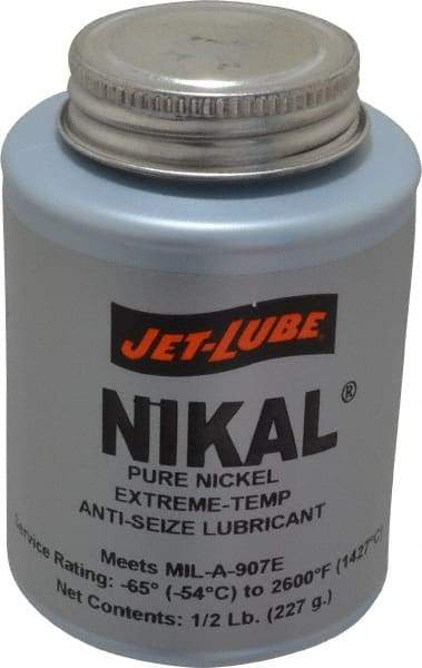 Jet-Lube - 0.5 Lb Can High Temperature Anti-Seize Lubricant - Nickel, -65 to 2,600°F, Silver Gray, Water Resistant - A1 Tooling