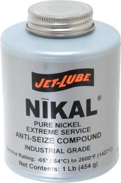 Jet-Lube - 1 Lb Can High Temperature Anti-Seize Lubricant - Nickel, -65 to 2,600°F, Silver Gray, Water Resistant - A1 Tooling