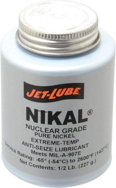 Jet-Lube - 0.5 Lb Can Extreme Temperature Anti-Seize Lubricant - Nickel, -65 to 2,600°F, Gray, Nuclear Grade - A1 Tooling