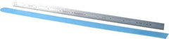 PEC Tools - 12" Long, 1/100, 1/10" and 0.5, 1mm Graduation, Flexible Steel Rule - Decimal/Metric Graduation Style, 1/2" Wide, Silver, Satin Chrome Finish - A1 Tooling