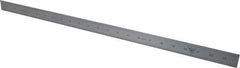 PEC Tools - 24" Long, 1/100, 1/10" and 0.5, 1mm Graduation, Rigid Steel Rule - Decimal/Metric Graduation Style, 1-1/8" Wide, Silver, Satin Chrome Finish - A1 Tooling