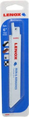 Lenox - 6" Long x 3/4" Thick, Carbide Reciprocating Saw Blade - Straight Profile, Continuous Edge, Universal Shank - A1 Tooling