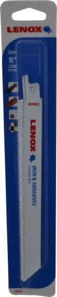 Lenox - 8" Long x 3/4" Thick, Carbide Reciprocating Saw Blade - Straight Profile, Continuous Edge, Universal Shank - A1 Tooling