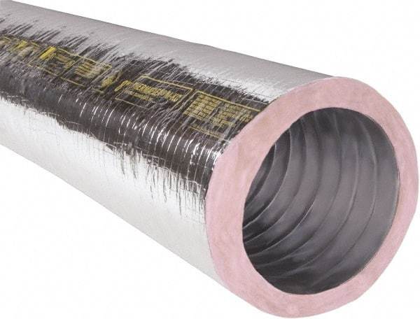 Hi-Tech Duravent - 5" ID, 25' Long, Fiberglass Blower & Duct Hose - Silver, 2.2" Bend Radius, 16 Max psi, -20 to 250°F - A1 Tooling