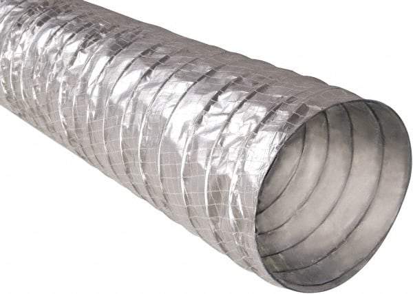 Hi-Tech Duravent - 6" ID, 25' Long, Metalized Film Blower & Duct Hose - Silver, 3" Bend Radius, 0.15 In/Hg, 0.85 Max psi, -20 to 250°F - A1 Tooling