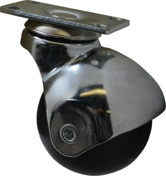 E.R. Wagner - 2 Inch Ball Diameter x 13/16 Inch Wide Wheel, Soft Rubber Top Plate Spherical Ball Caster - Exact Industrial Supply