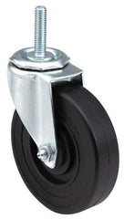 E.R. Wagner - 5" Diam x 1-1/4" Wide x 5-1/2" OAH Stem Mount Swivel Caster - Polyolefin, 280 Lb Capacity, Plain Bearing, 1/2-13 x 1-1/2" Threaded Stem - A1 Tooling