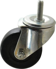 E.R. Wagner - 3-1/2" Diam x 1-1/4" Wide x 4-1/2" OAH Stem Mount Swivel Caster - Soft Rubber, 155 Lb Capacity, Delrin Bearing, 1/2-13 x 1-1/2" Threaded Stem - A1 Tooling