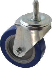 E.R. Wagner - 4" Diam x 1-1/4" Wide x 5" OAH Stem Mount Swivel Caster - Polyurethane, 275 Lb Capacity, Delrin Bearing, 1/2-13 x 1-1/2" Threaded Stem - A1 Tooling