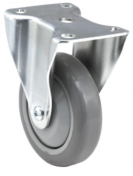 E.R. Wagner - 5" Diam x 1-1/4" Wide x 6-5/16" OAH Top Plate Mount Rigid Caster - A1 Tooling