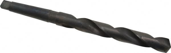 Interstate - 49/64", 2MT 118° Point High Speed Steel Taper Shank Drill Bit - Oxide Finish, 5-1/2" Flute Length, 9-3/8" OAL, Spiral Flute - A1 Tooling