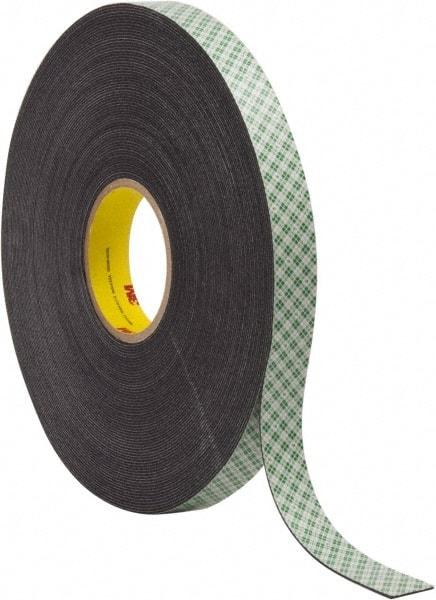 3M - 1" x 36 Yd Acrylic Adhesive Double Sided Tape - 1/16" Thick, Black, Urethane Foam Liner, Continuous Roll, Series 4056 - A1 Tooling