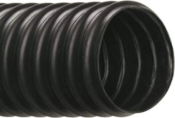 Hi-Tech Duravent - 1-1/4" ID, 28 Hg Vac Rating, 10 psi, Thermoplastic Vacuum & Duct Hose - 25' Long, Black, 1-1/4" Bend Radius, -40 to 250°F - A1 Tooling