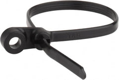 Thomas & Betts - 7.8" Long Black Nylon Mountable Cable Tie - 50 Lb Tensile Strength, 1.4mm Thick, 44.45mm Max Bundle Diam - A1 Tooling