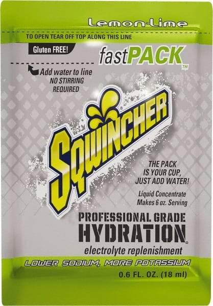 Sqwincher - 0.6 oz Pack Lemon-Lime Activity Drink - Liquid Concentrate, Yields 6 oz - A1 Tooling