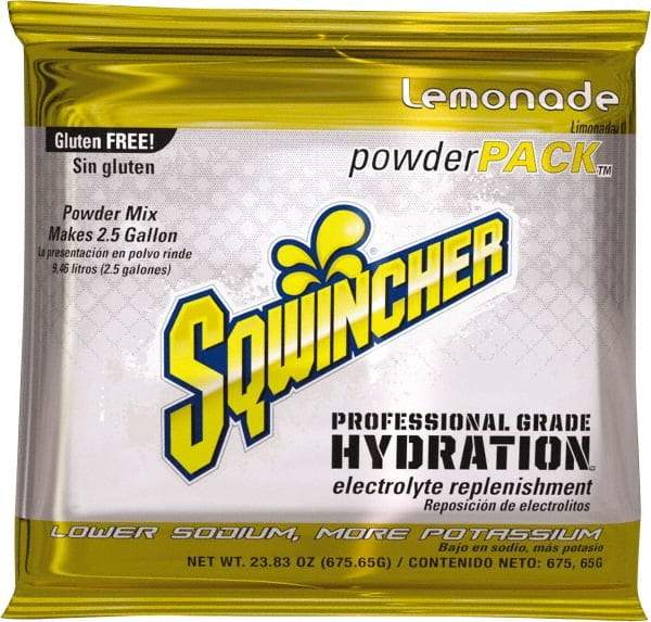 Sqwincher - 23.83 oz Pack Lemonade Activity Drink - Powdered, Yields 2.5 Gal - A1 Tooling