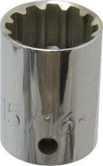 Proto - 1/2" Drive, 15/16" Socket, Spline Socket - 12 Points, 1-9/16" OAL - A1 Tooling