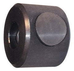 Morton Machine Works - M8x1.25 Metric Coarse Thread, Black Oxide Finish, Steel Round Knurled Push Button Thumb Nut - 19mm Overall Height, 28.5mm Head Diam - A1 Tooling