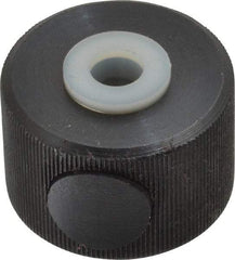 Morton Machine Works - 3/8-16" UNC Thread, Black Oxide Finish, Steel Round Knurled Push Button Thumb Nut - 3/4" Overall Height, 1-1/8" Head Diam - A1 Tooling