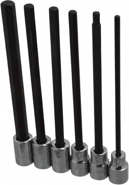 Proto - 6 Piece 3/8" Drive Metric Hex Bit Socket Set - 4 to 10mm Hex - A1 Tooling