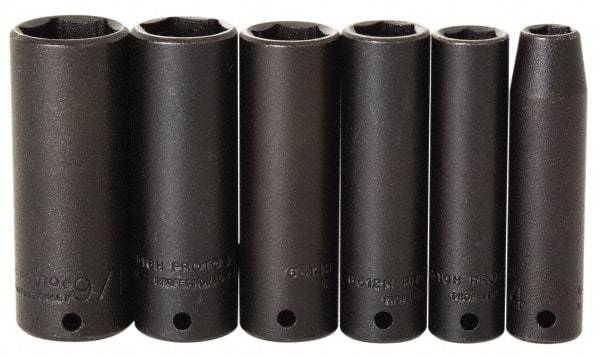 Proto - 7 Piece 1/4" Drive Impact Socket Set - 7mm to 13mm Range, Metric Measurement Standard - A1 Tooling