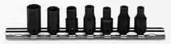 Proto - 7 Piece 1/4" Drive Black Finish Impact Socket Set - 6 Points, E4 to E12 Range, Torx Measurement Standard - A1 Tooling