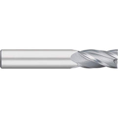 Square End Mill: 1/2'' Dia, 1'' LOC, 1/2'' Shank Dia, 3'' OAL, 4 Flutes, Solid Carbide Single End, Uncoated, Upcut Flute, 30 ° Helix, Centercutting, RH Cut, RH Flute