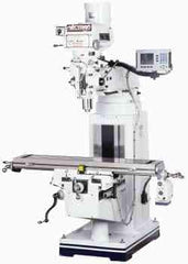 Vectrax - 9" Table Width x 49" Table Length, Variable Speed Pulley Control, 3 Phase Knee Milling Machine - R8 Spindle Taper, 3 hp - A1 Tooling