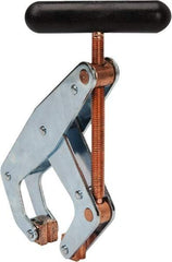 Made in USA - 2,000 Lb, 6" Max Opening, 2-1/8" Open Throat Depth, Cantilever Clamp - High Tensile Steel Jaw, T-Handle - A1 Tooling